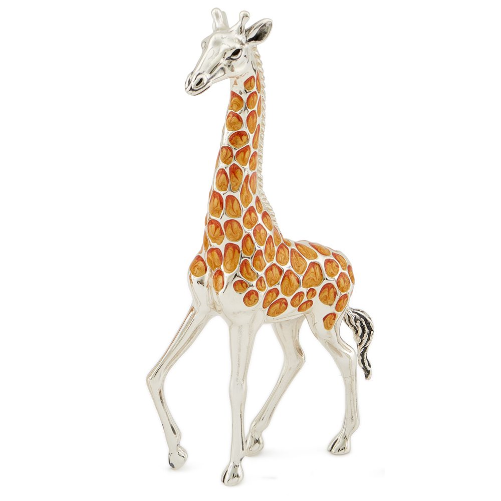 Sterling Silver & Enamel Large Giraffe by Saturno Wildlife Safari Figurine