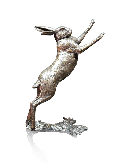 Solid Bronze Large Hare Boxing (1161) by Michael Simpson