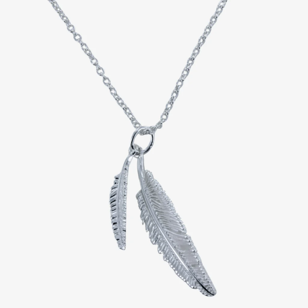 Sterling Silver Feather Necklace Pendant