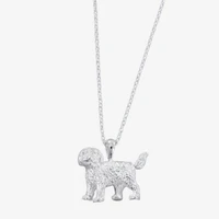 Sterling Silver Labradoodle Pendant