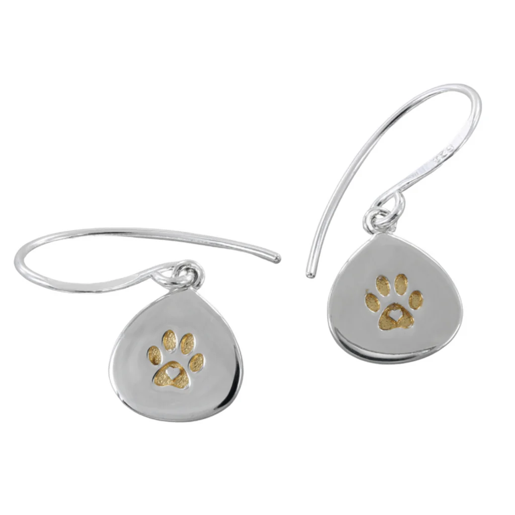 Sterling Silver Pawprint Earrings