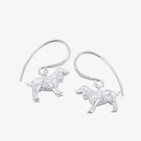 Sterling Silver Spaniel  Drop Earrings