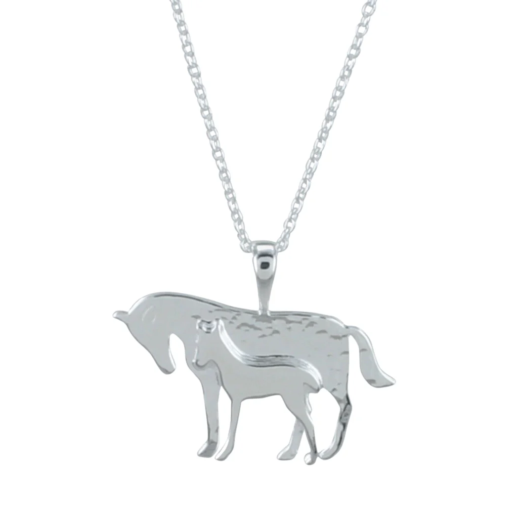 Sterling Silver Mare and Foal Pendant
