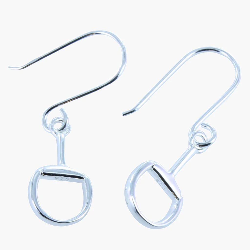 Sterling Silver Snaffle Bit Drop Earrings