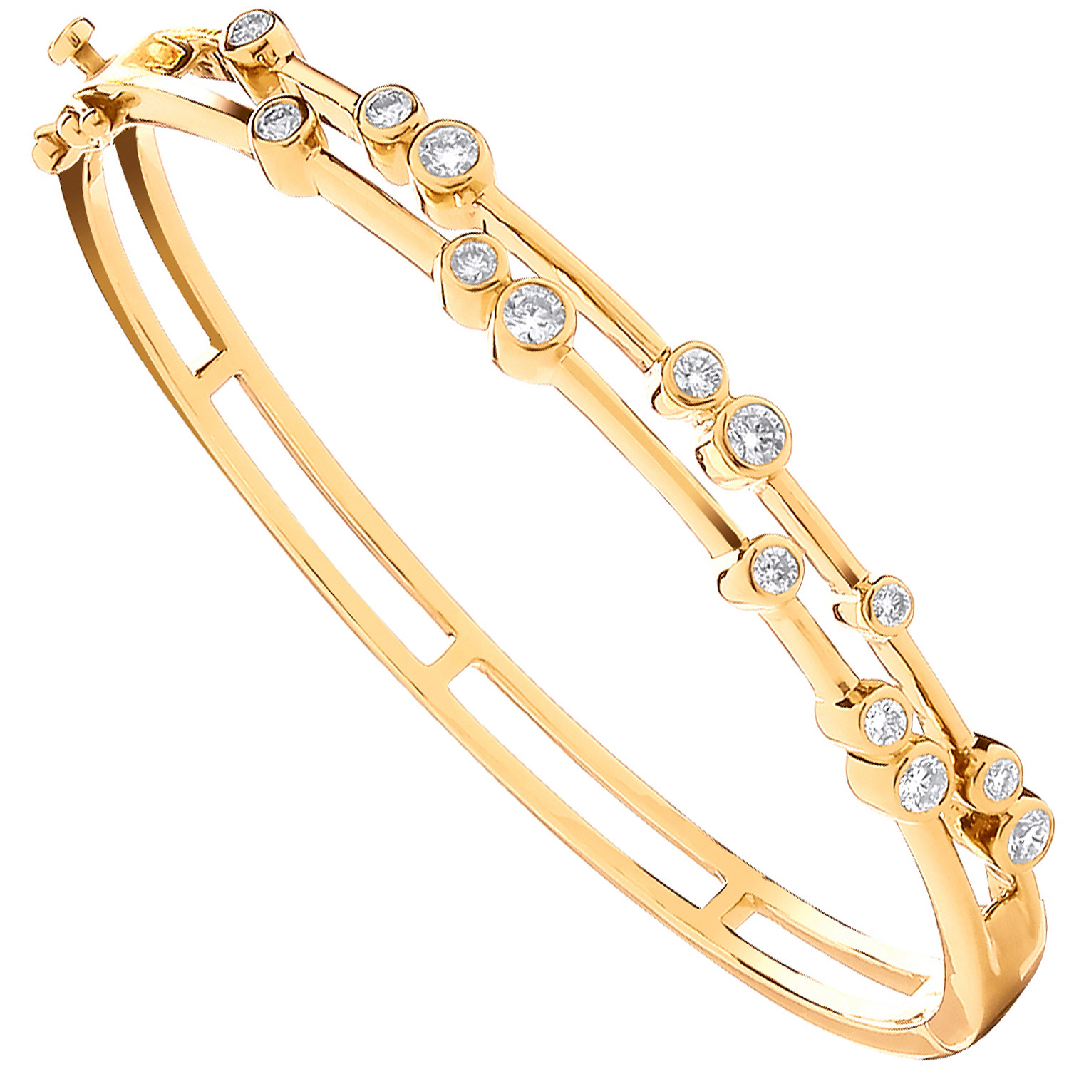 Bubble Design 18ct Yellow Gold 1ct Diamond Bangle