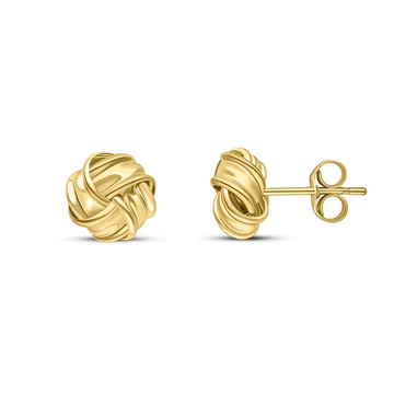 9ct Yellow Gold Knot Stud Earrings