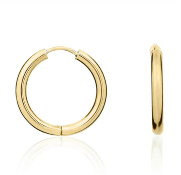 9ct Yellow Gold Polished Round Huggy Hoop Earrings
