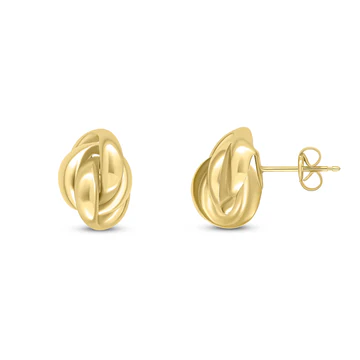9ct Yellow Gold Twisted Knot Design Earrings