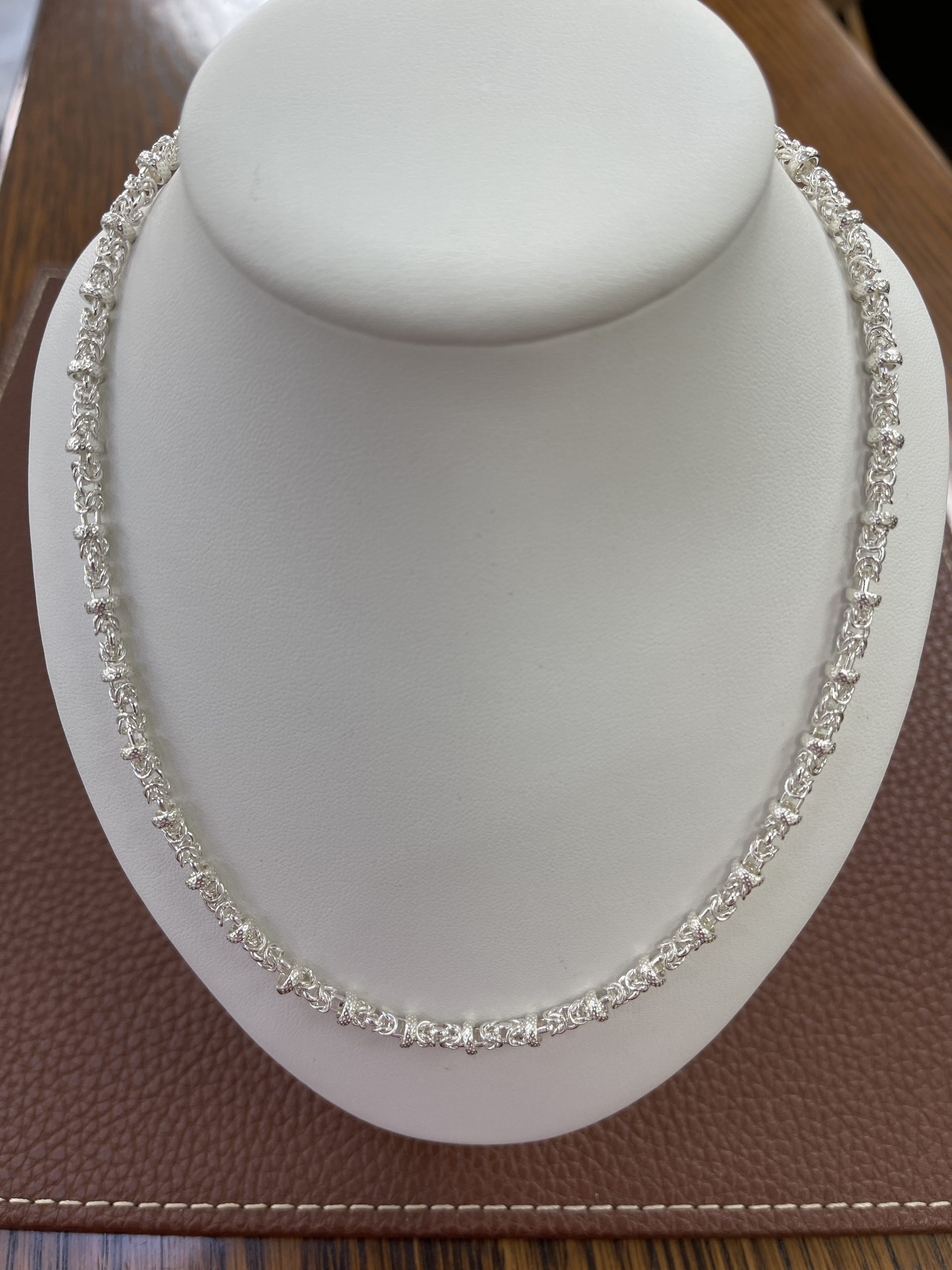 Sterling Silver Byzantine & Ring Necklace